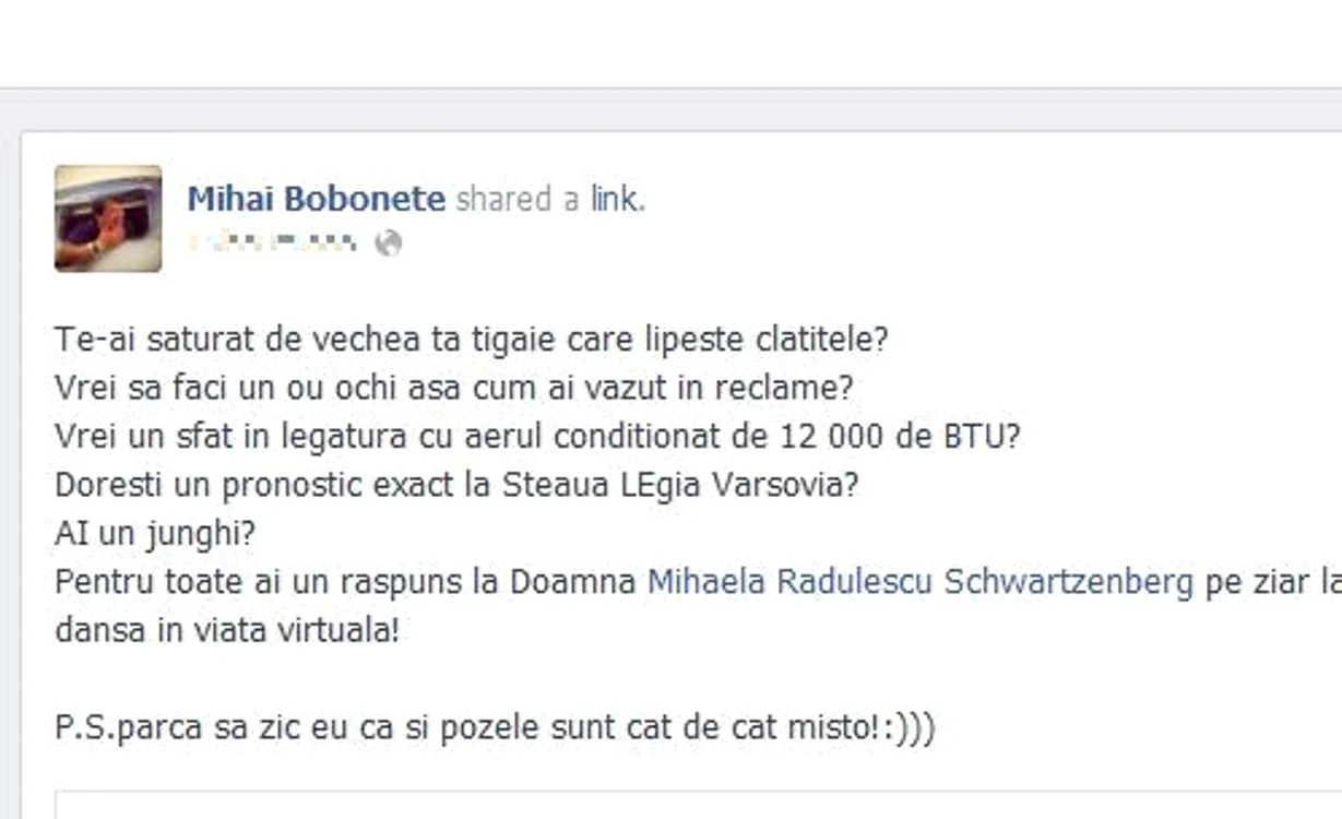Postarea lui Mihai Bobonete
