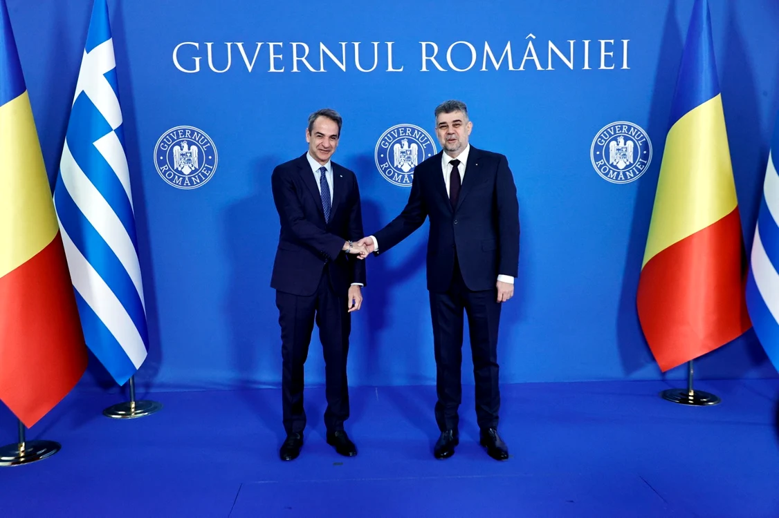 Premierul Marcel Ciolacu cu omologul său grec, Kyriakos Mitsotaki Foto: Facebook