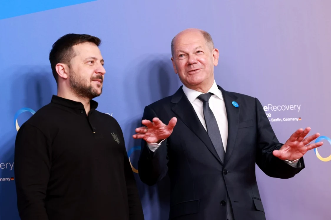 Zelenskin și Scholz la conferința pentru reconstrucția Ucrainei FOTO EPA-EFE