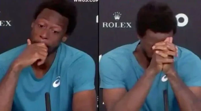 
    Gael Monfils a plâns la conferința de presă de la Australian Open  