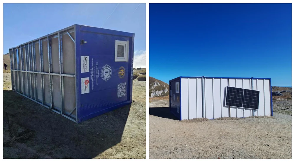 Refugiu-container din Munţii Bucegi, răsturnat de vânt: „Cum ar fi fost ca cineva să fie prins înăuntru?”