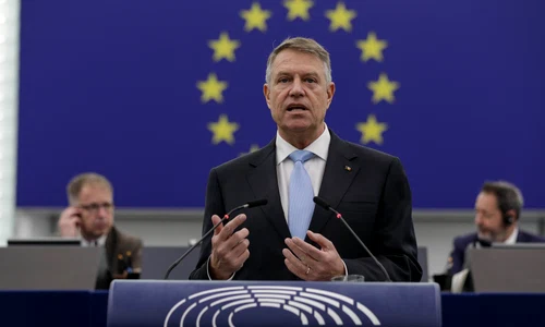 Conferința de presă comună a președintelui Parlamentului European și a președintelui României urmată de discursul în cadrul dezbaterii „This is Europe“, în plenul Parlamentului European, în Strasbourg. FOTO Inquam Photos / Octav Ganea
