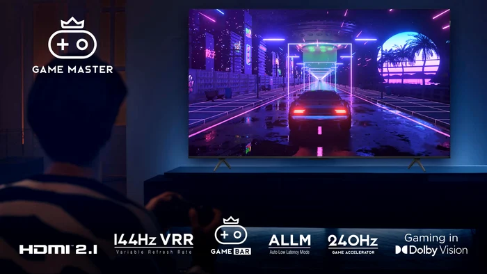 Televizor TCL pentru gaming cu HDMI 2.1, 144 Hz, VRR și Game Master Foto eMAG
