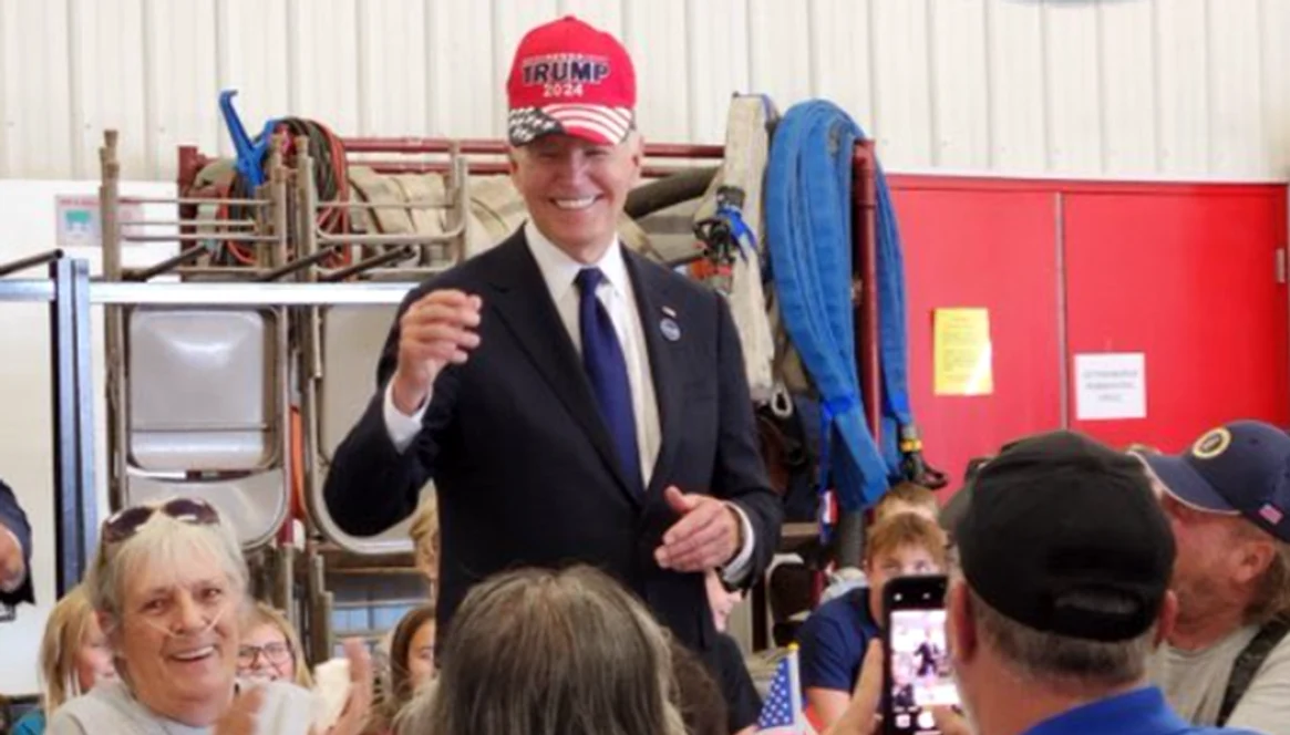 Biden poartă o șapcă Trump 2024 FOTO: mynbc15