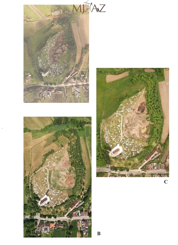 Fig. 1. Imagini aeriene cu evoluția cercetărilor arheologice din anii 2022-2023 (© MJIAZ)