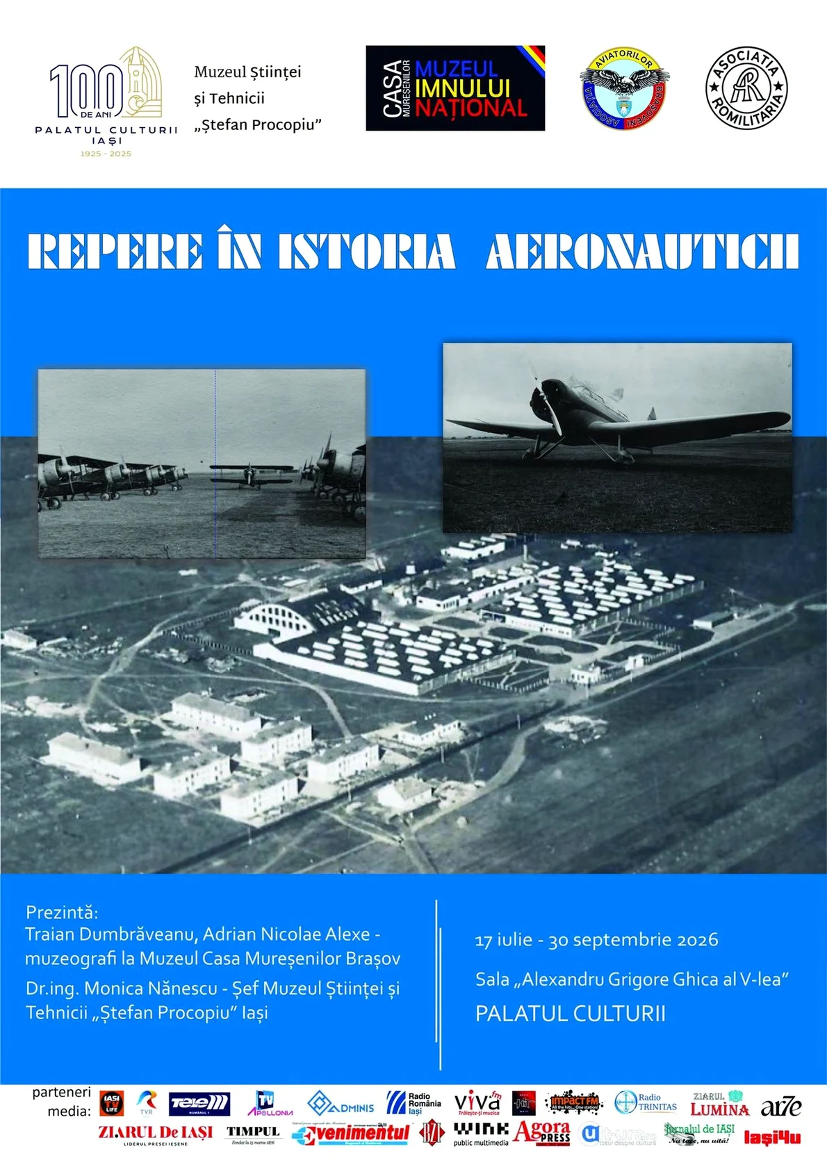 Istoria zborului prinde viață la Palatul Culturii din Iași: expoziția „Repere în istoria aeronauticii”