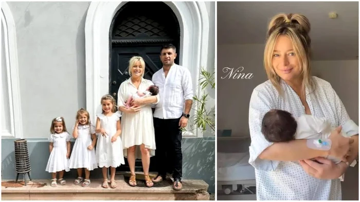Laura Cosoi și soțul ei, Cosmin Curticăpean, au o familie numeroasă. Foto: social media
