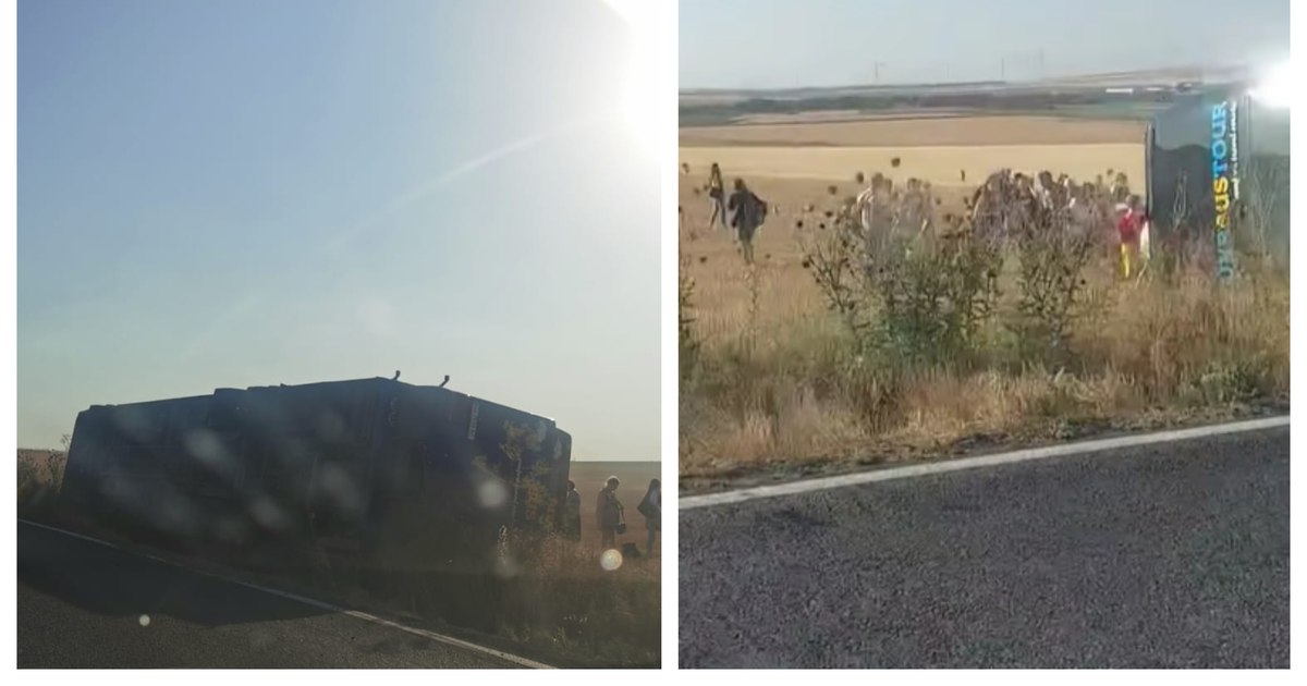 Autocar cu peste 50 de pasageri răsturnat în Constanța; s-a activat Planul Roșu de Intervenție. Autocar cu peste 50 de pasageri răsturnat în Constanța; s-a activat Planul Roșu de Intervenție.