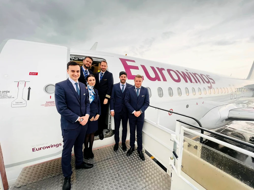 Aeronava companiei Eurowings FOTO Aeroportul Timișoara