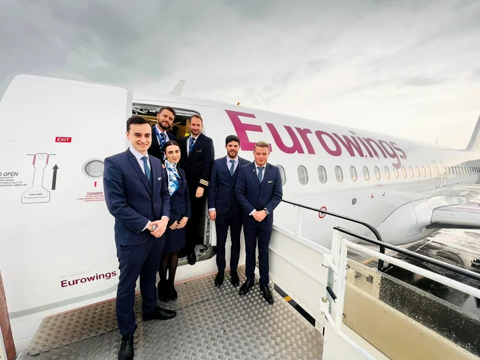 Aeronava companiei Eurowings FOTO Aeroportul Timișoara