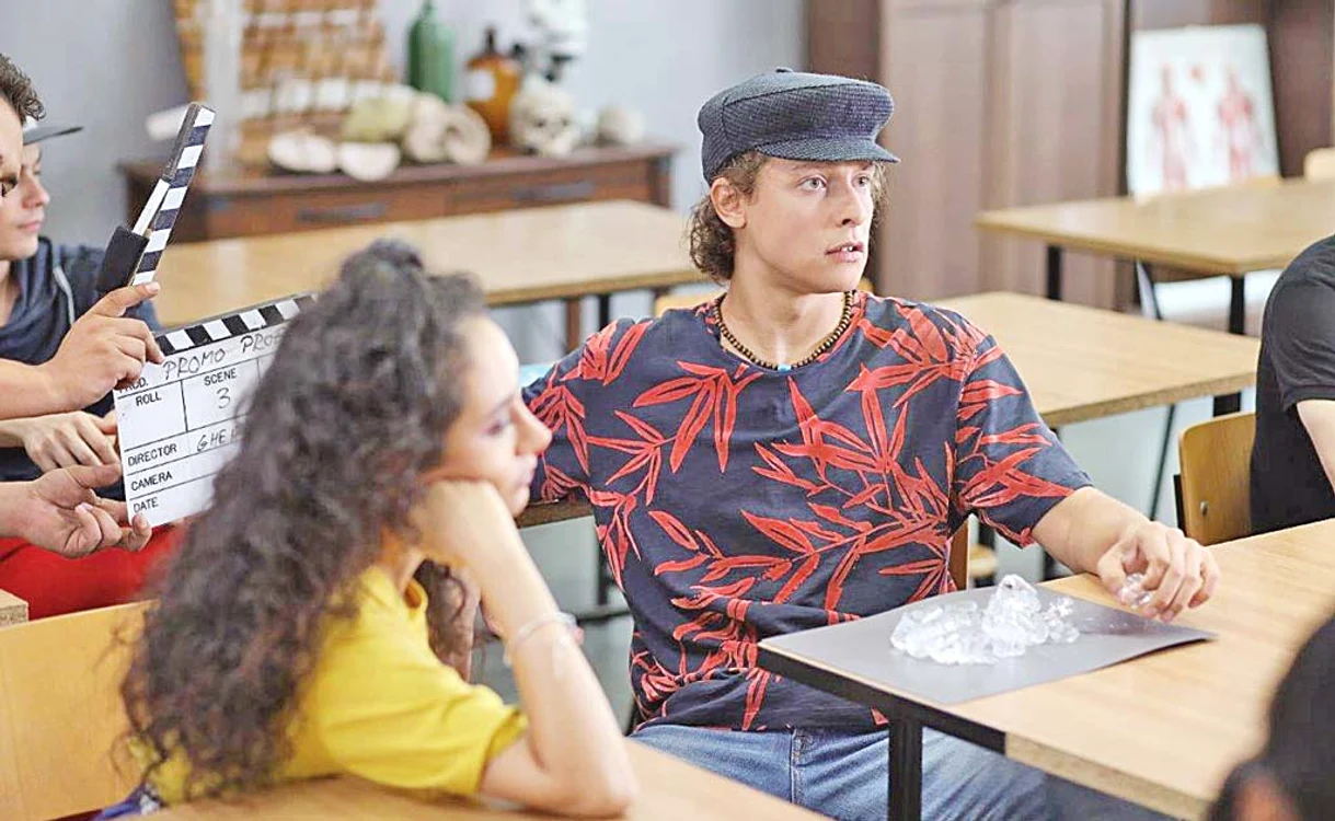 În 2019, Sebastian, pe platou, la filmările serialului ”Profu” (PRO TV)