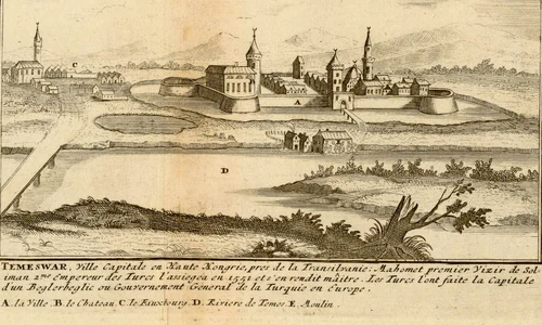Timișoara otomană în 1656. Gravură de Nicolas Sanson (© Wikimedia Commons)