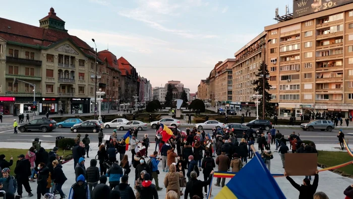 Forţele de ordine au blocat centrul Timişoarei FOTO Ş.Both