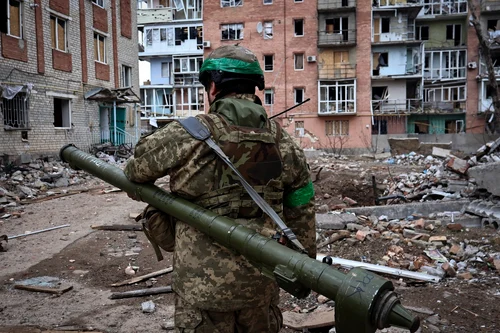 Soldat ucrainean în Bahmut FOTO Profimedia 