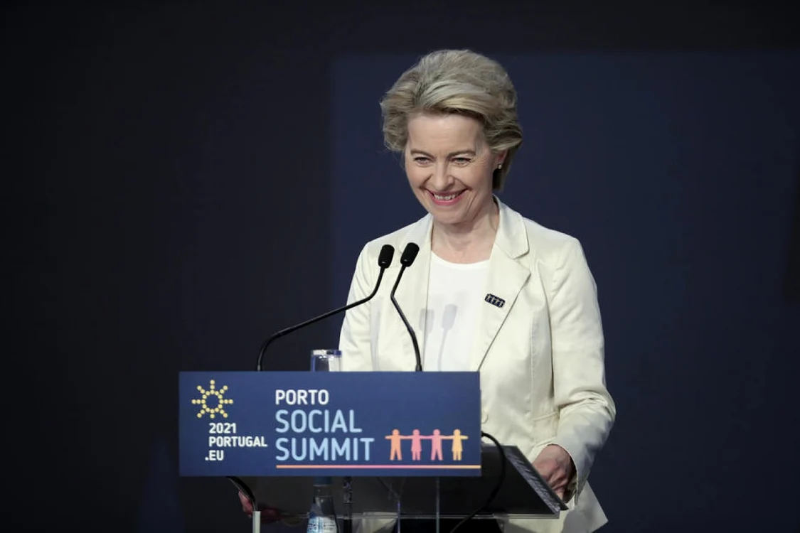 Ursula von der Leyen la summitul social de la Porto FOTO EPA-EFE