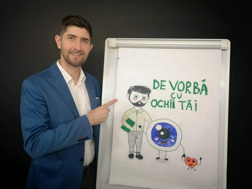 Flavius Țurcanu, promotor al exercițiilor oculare. FOTO Arhiva personală