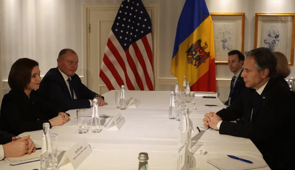 Președintele Republicii Moldova, Maia Sandu. s-a întâlnit, la Conferinţa de Securitate de la München, cu Antony Blinken VIDEO