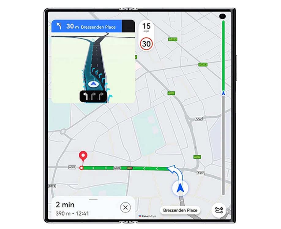 Petal Maps pe HUAWEI Mate Xs 2