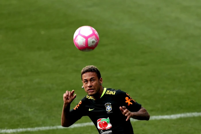 Neymar, la antrenamentul echipei naţionale a Braziliei/ Foto: EPA