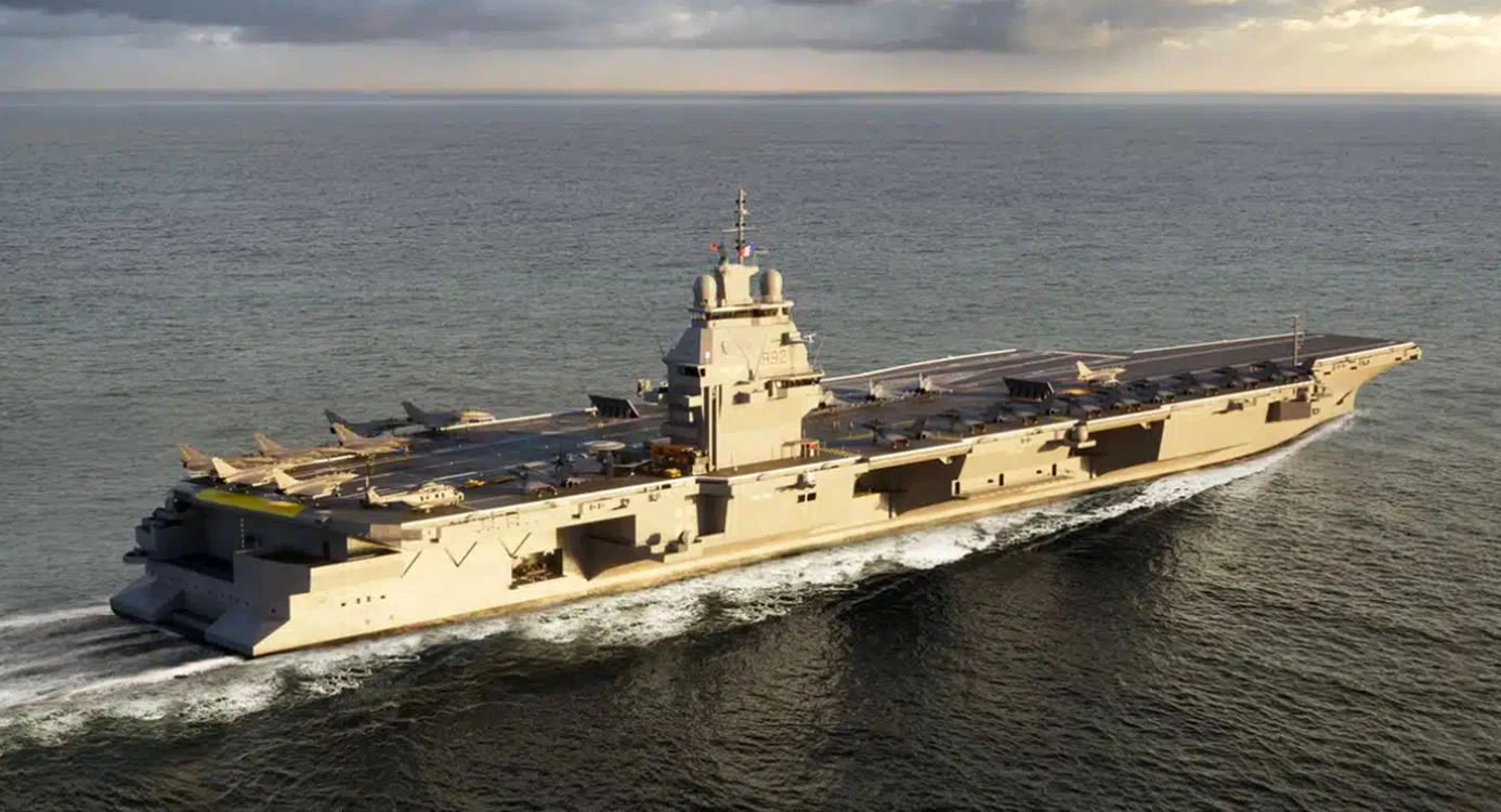 Reprezentare artistică a navei „France Libre”. Foto: MO Portes-Avions / Naval Group