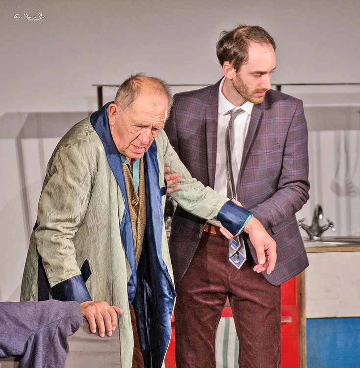 Virgil Ogășanu și Tudor Istodor  în piesa „În vizită la domnul  Green”, la Teatrul Evreiesc de Stat
