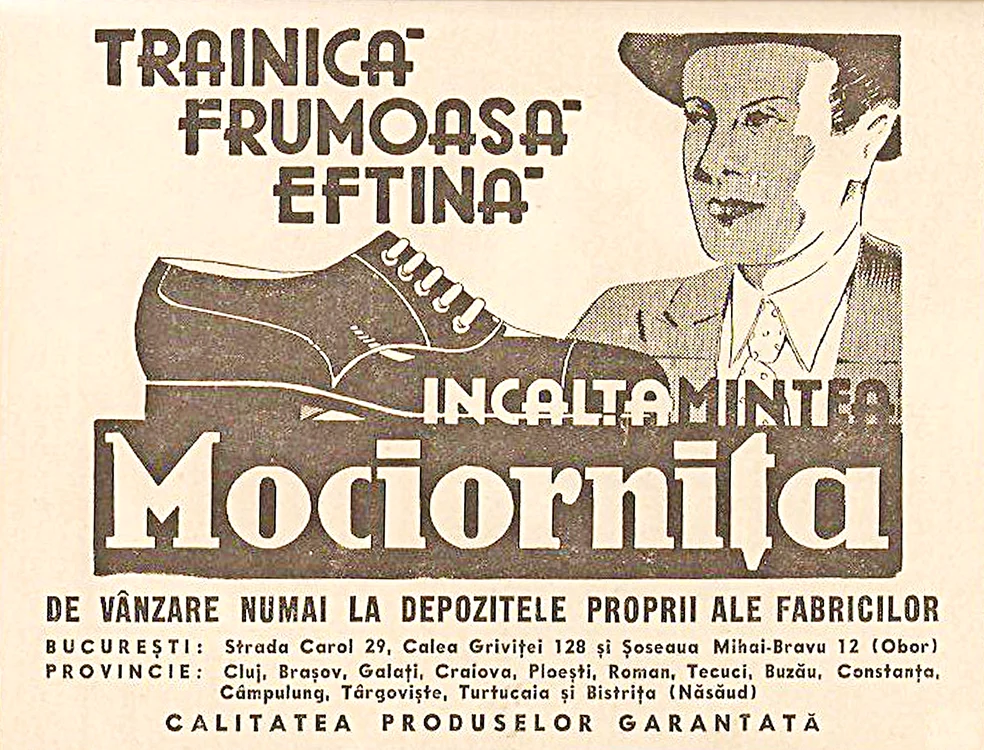Reclamă la încălţămintea produsă de compania magnatului