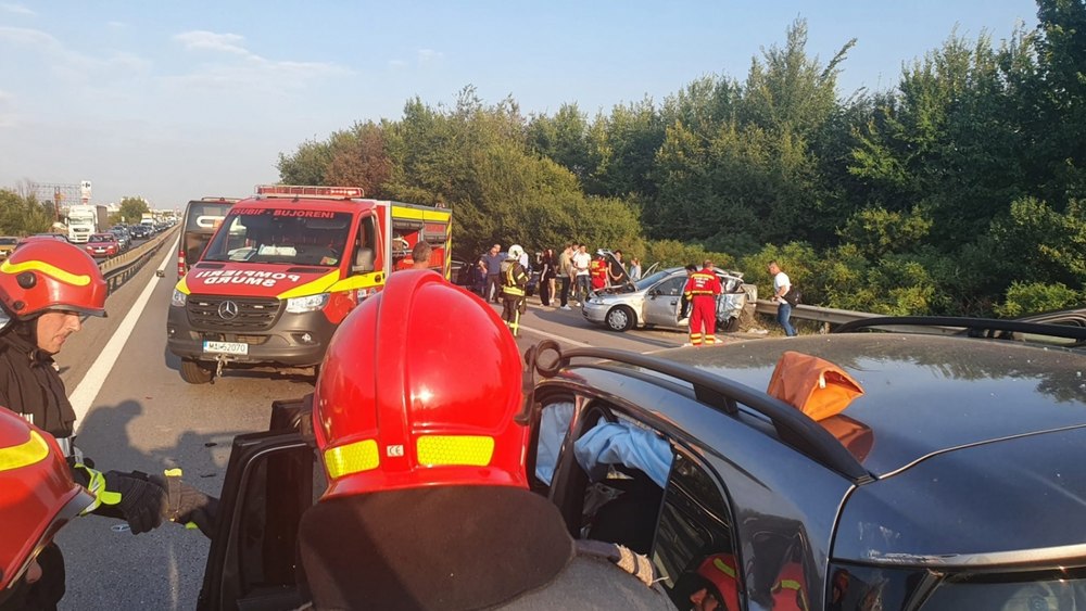 Trafic restricţionat pe A1 București-Pitești, la kilometrul 59, din cauza unui accident rutier