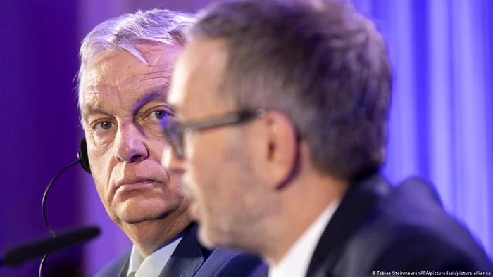 Premierul maghiar Viktor Orban și liderul FPÖ din Austria, Herbert Kickl (iunie 2024)