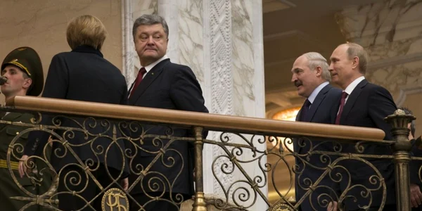 Negocieri la Minsk - Porosenko - Putin - Lukasenko FOTO AP