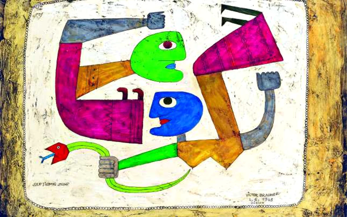 „Al şaptelea simţ“ (50x70 cm, ceară, ulei şi
cerneală pe placaj), pictură de Victor Brauner, cu o estimare de 290-409.000 de euro      FOTO:Arhivă personală