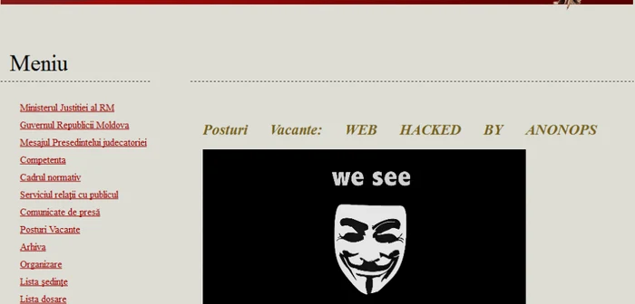 Aşa arată pagina principală a site-ului judecătoriei