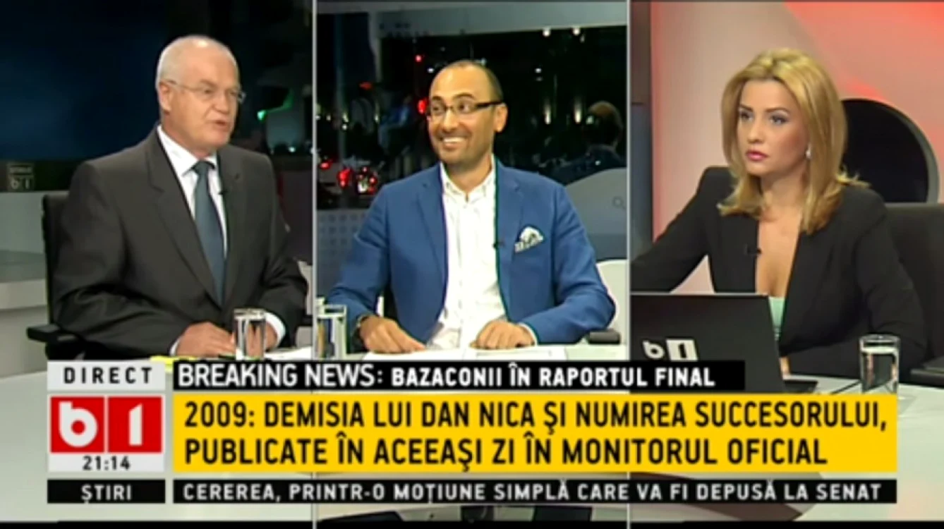 Eugen Nicolicea i-a jignit pe Nadia Ciurlin şi pe Valeriu Turcan FOTO Captură B1 TV/flux.ro