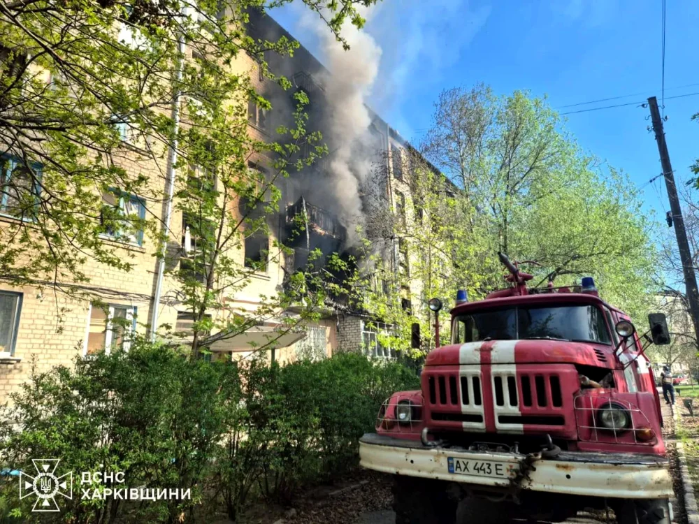 Bloc de locuințe din Harkov atacat cu drone de ruși/FOTO: Telegram
