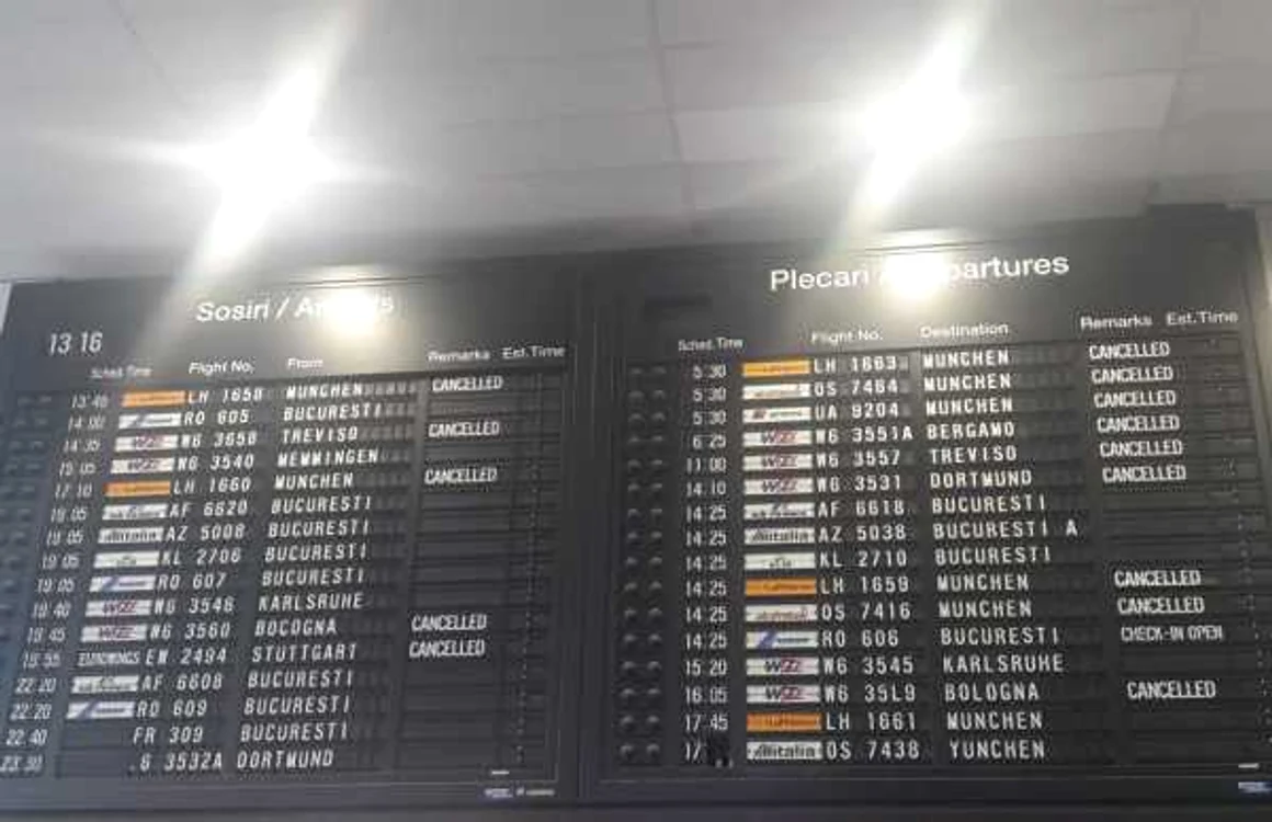 Aşa arăta ieri situaţia zborurilor pe Aeroportul Timişoara