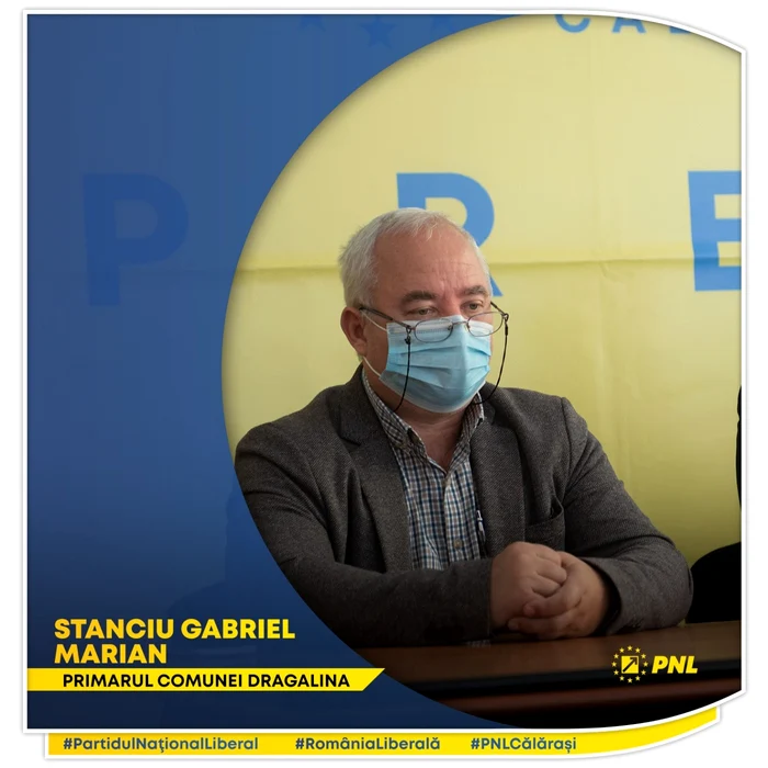 Gabriel Stanciu, primarul comunei Dragalina FOTO facebook/PNL Călăraşi