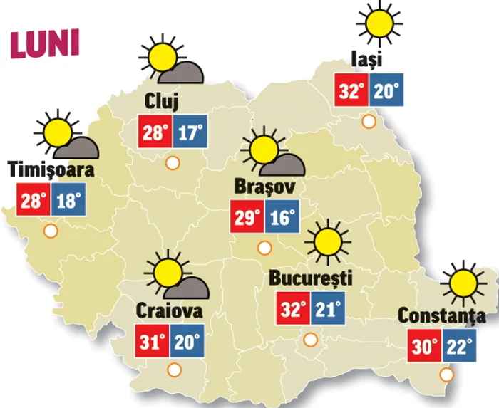 Săptămâna debutează cu vreme caldă și mult soare în toată țara