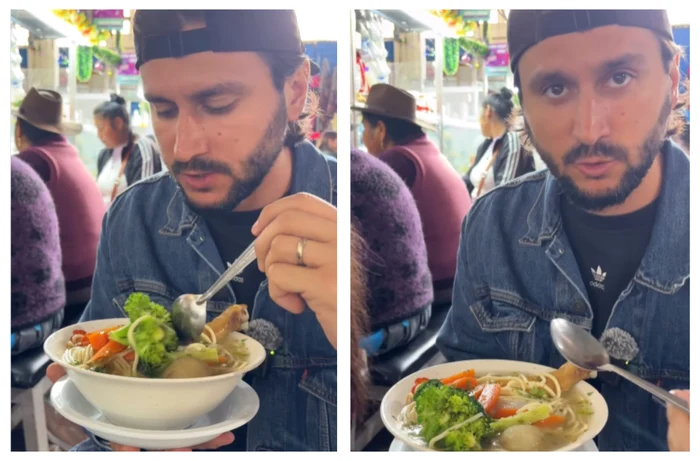 Supa de găină care i-a cucerit pe doi turiști români / FOTO: Captură video Instagram