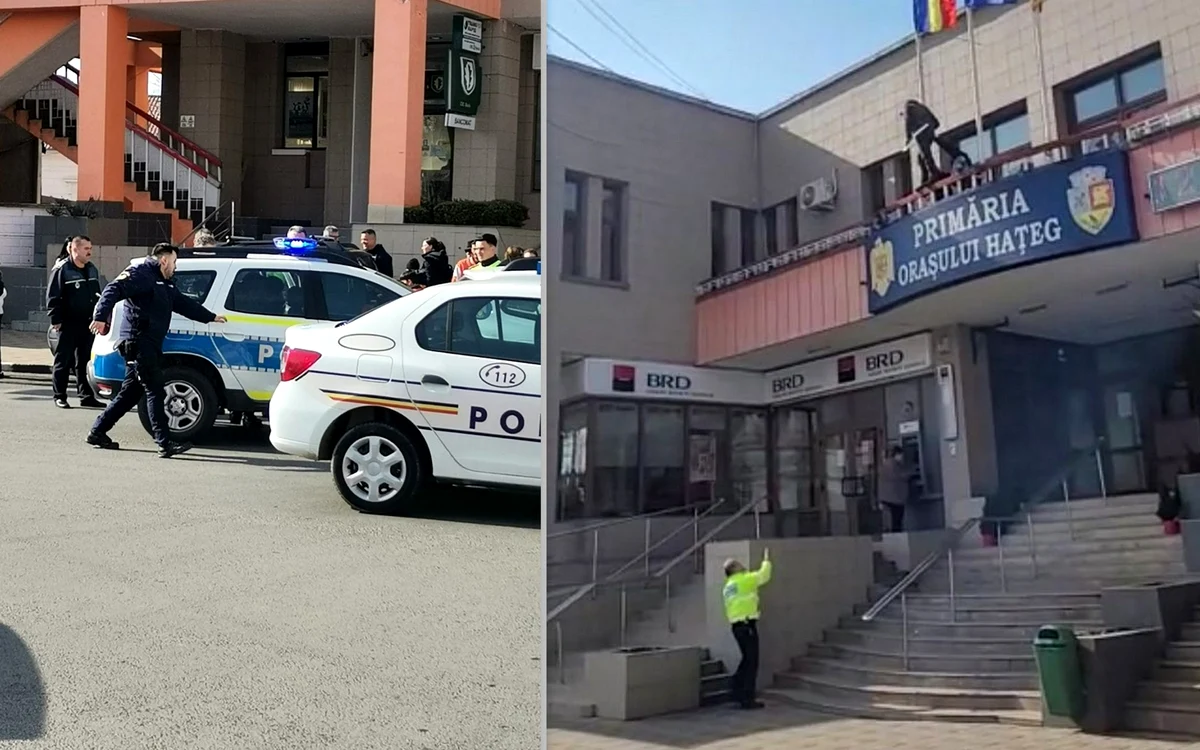 Bărbatul a fost imobilizat de polițiști. Foto: Hunedoara9.ro