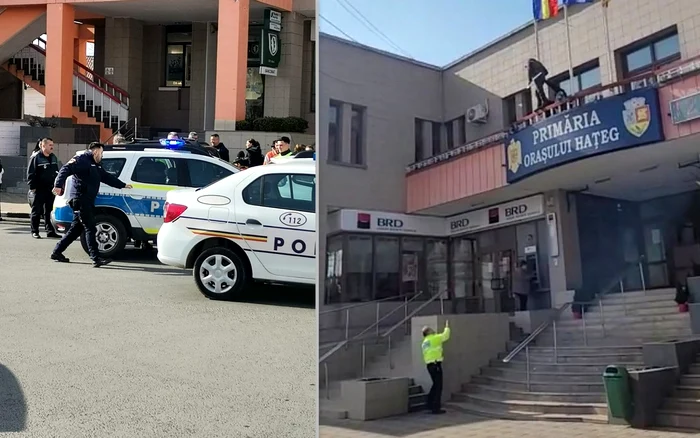 Bărbatul a fost imobilizat de polițiști. Foto: Hunedoara9.ro