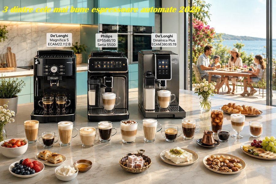 Cel mai bun espressor automat 2026? 5 modele + Bonusul suprem: espresso autentic, cappuccino cremos și luxul discret al cafelei ca la cafenea, acasă