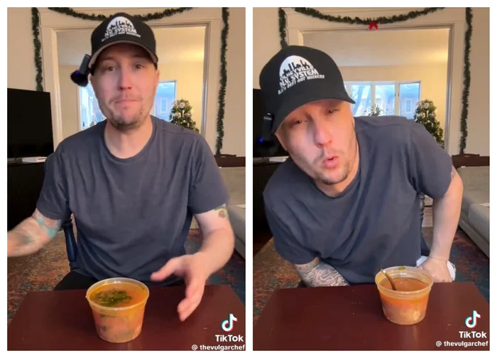 Americanul s-a îndrăgostit de mâncarea românească / foto: captura TikTok