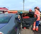 O persoană a rămas blocată în mașină. FOTO: ISU Vaslui