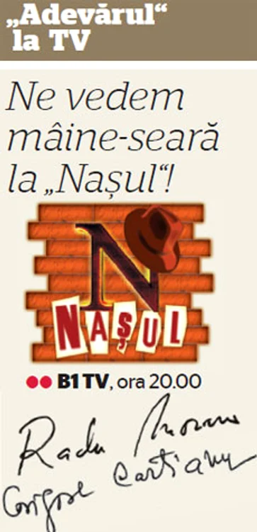 Ne vedem mâine-seară la „Naşul“!