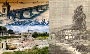 Podul de la Drobeta  Sursa Wikipedia   revista Familia 1865 jpg