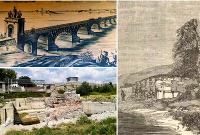 Podul de la Drobeta  Sursa Wikipedia   revista Familia 1865 jpg