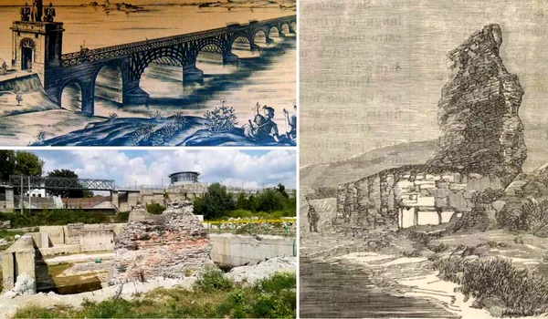 Podul de la Drobeta  Sursa Wikipedia   revista Familia 1865 jpg