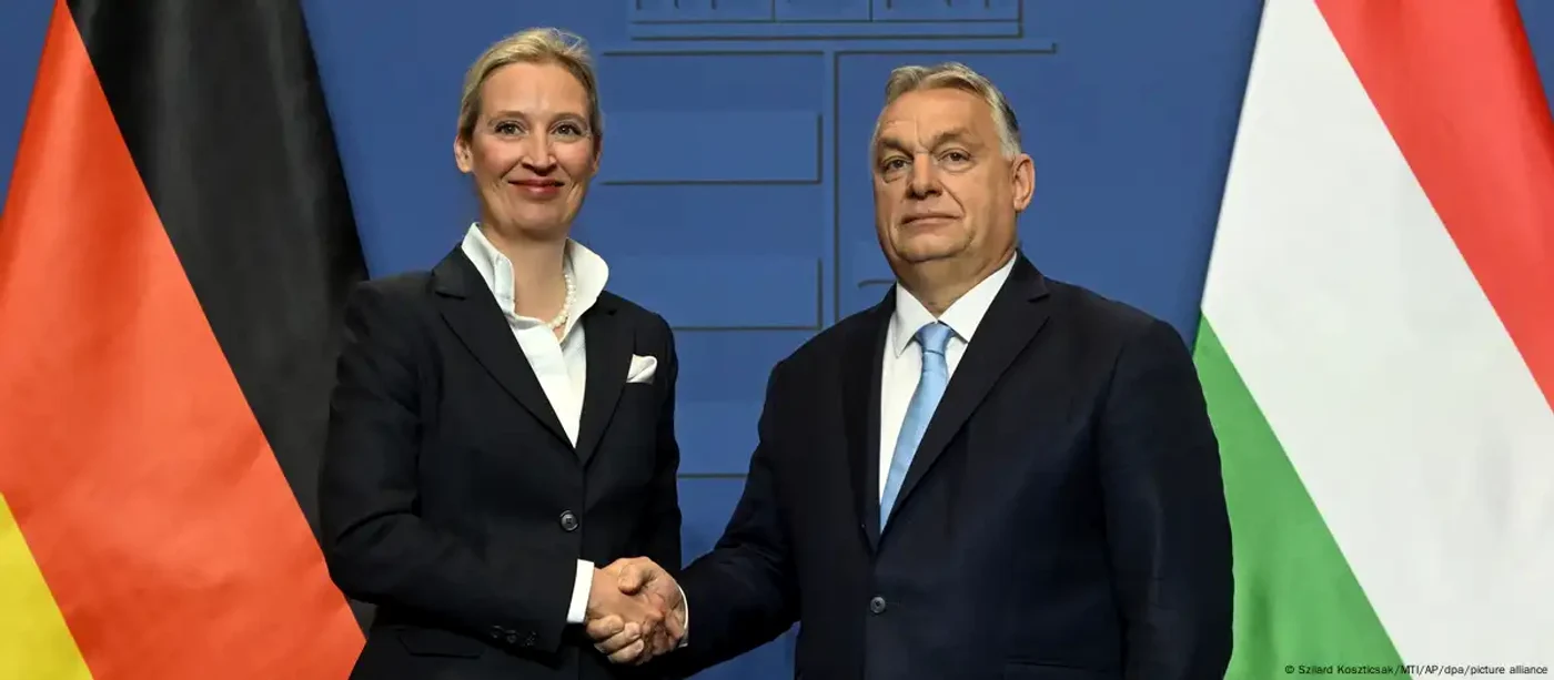 Lidera AfD, Alice Weidel,  și prim-ministrul ungar Viktor Orbán