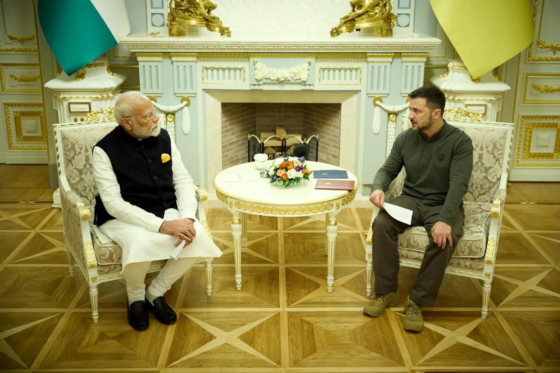 Premierul indian Narendra Modi a venit vineri în vizită la Kiev FOTO EPA-EFE