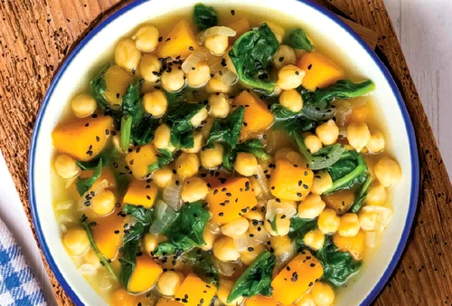 tocana de naut cu dovleac si  spanaac jpg