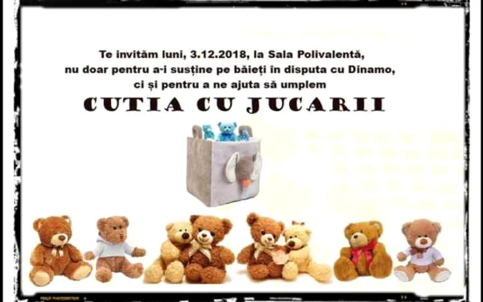 Cutia cu jucării, eveniment caritabil organizat pe 3 decembrie FOTO AHC Dunărea